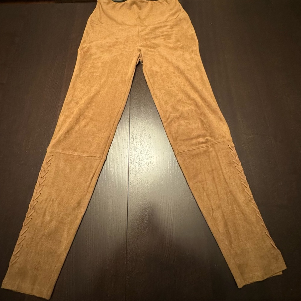 Suede Leggings Braided Bottom